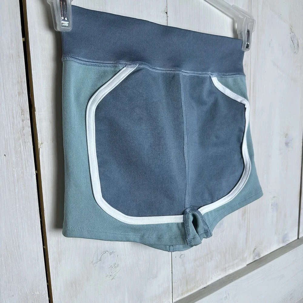 Free People FP Movement Women's XS/S There You Go‎ Run Shorts Blue Teal New NWOT